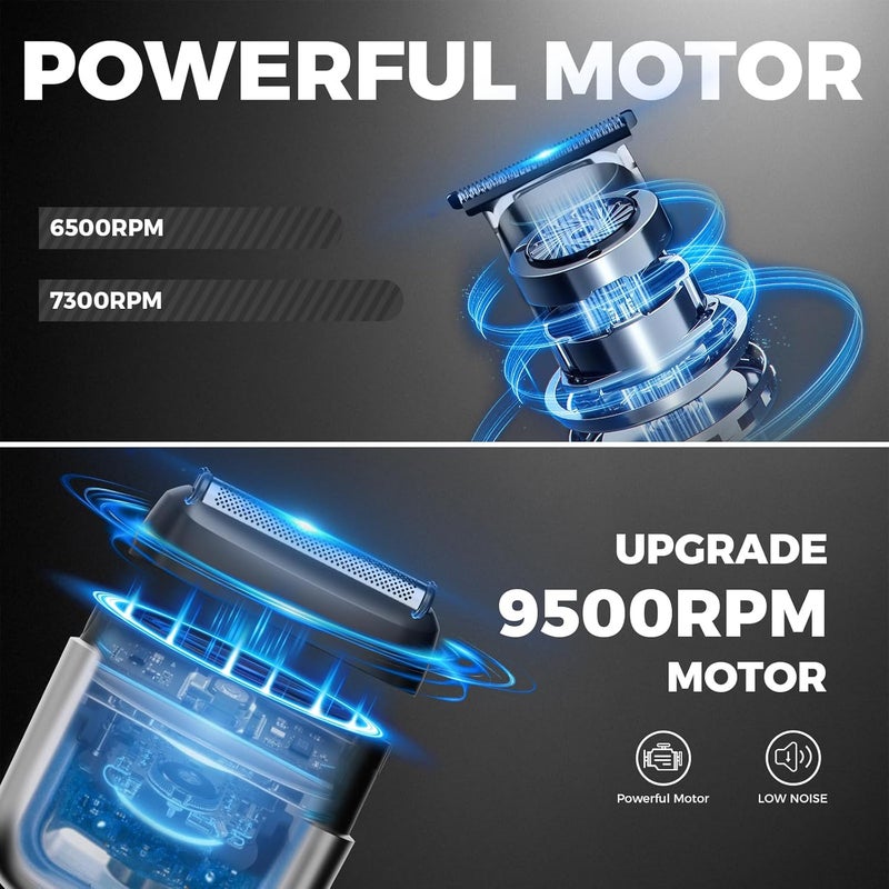 UFREE مجموعة ماكينة حلاقة اللحية وماكينة الحلاقة الكهربائية، ماكينات حلاقة للرجال، ماكينة قص شعر بدقة بشفرة T، ماكينة حلاقة سفر مقاومة للماء، مجموعة مقصات لاسلكية لقص شعر الوجه والشارب، هدايا للعناية بالرجال - Image 4